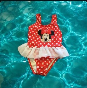 Disney baby swim suit Minnie mouse red & white polka dotted  24M so cute…